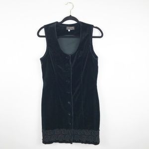 Vintage Guess Velvet Button Down Dress